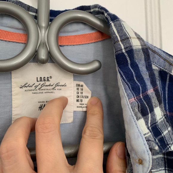 H&M coton plaid shirt - Picture 2 of 5